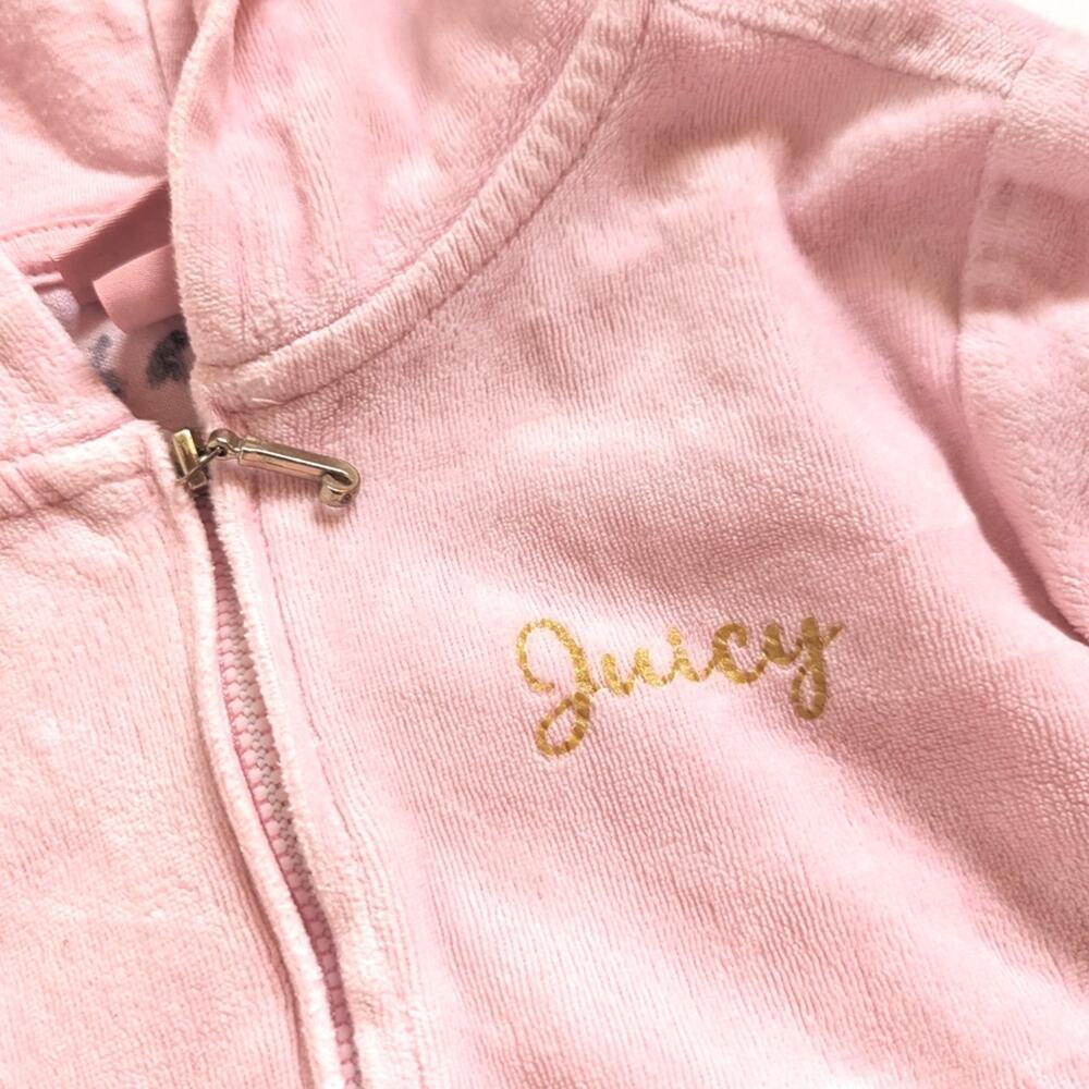 Juice Couture Zip Up Hoodie Girls Sz 6 Velour Y2k - Picture 2 of 8